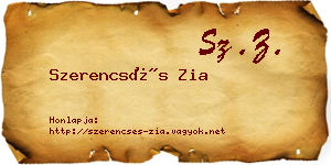 Szerencsés Zia névjegykártya